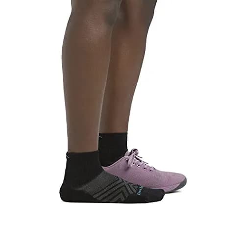 Darn Tough Vermont Women's Run Quarter Ultra-Lightweight Socks | Cushioned, Seamless, Merino Wool (Medium, Black) thumbnail 2