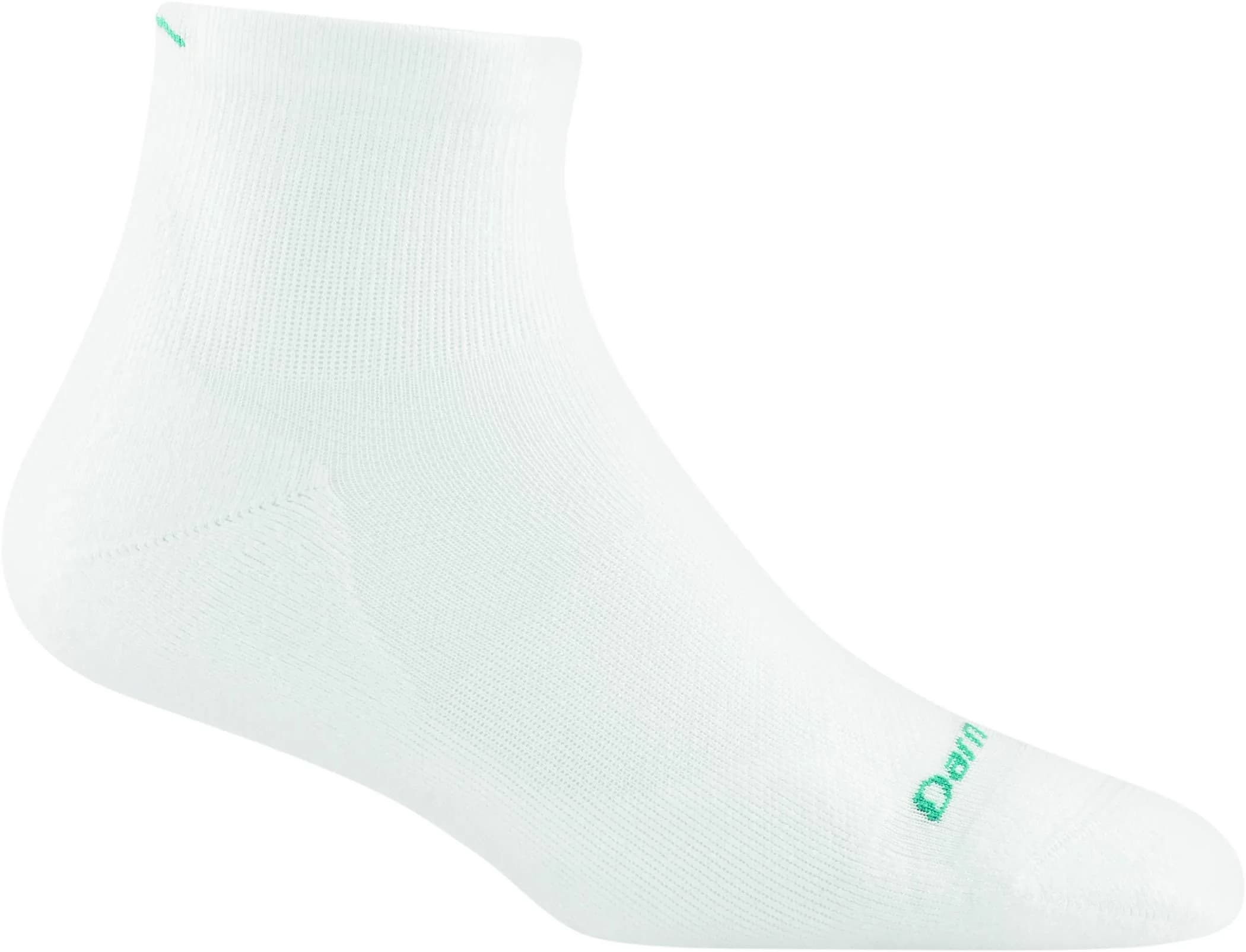 Darn Tough Vermont Women's Run Quarter Ultra-Lightweight Socks | Cushioned, Seamless, Merino Wool (Small, White)