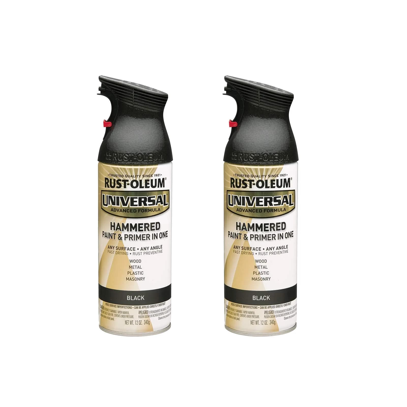 Rust-Oleum Universal All Surface Hammered Black Spray Paint, 12 oz (Pack of 2) - main product image