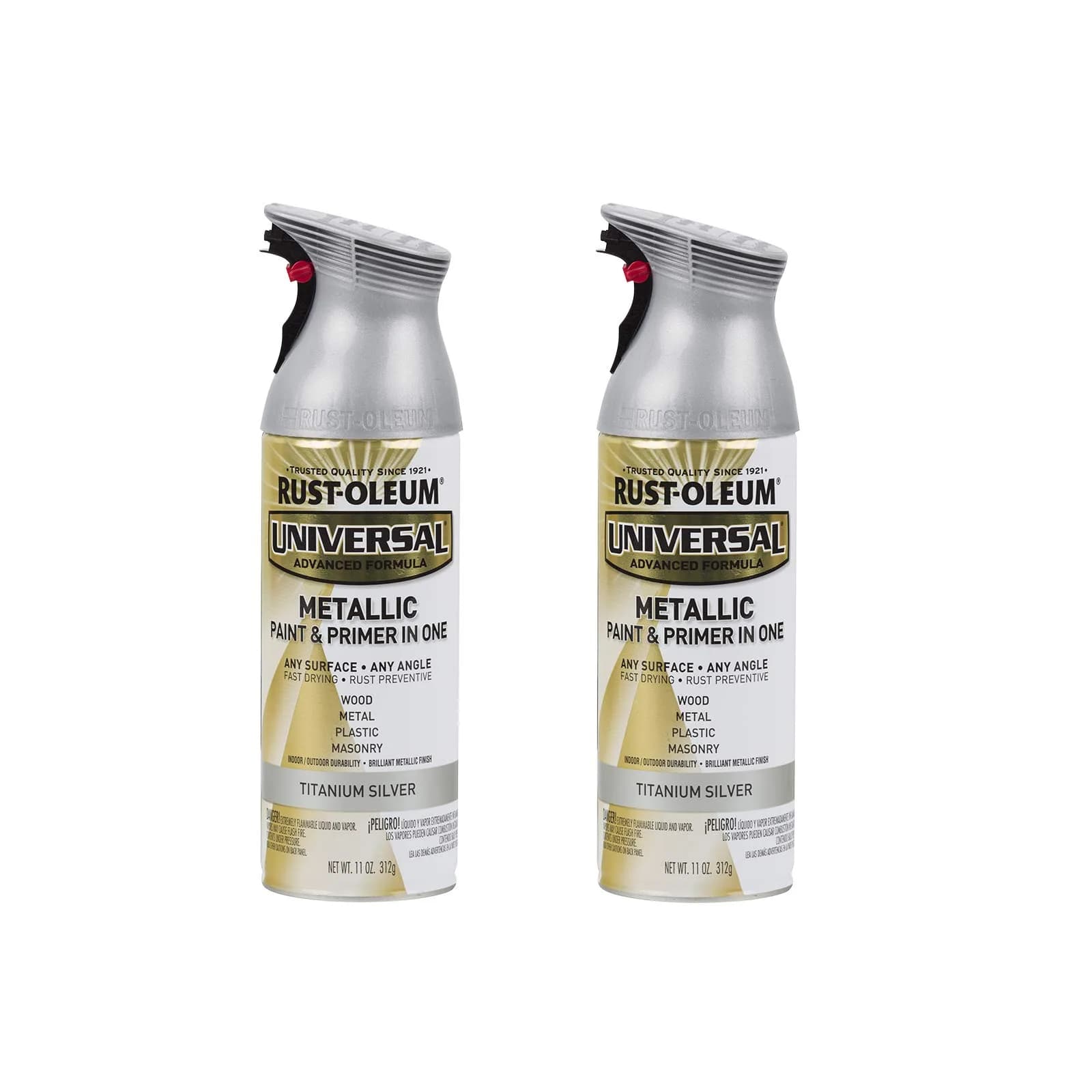 Rust-Oleum Universal All Surface Titanium Silver Metallic Spray Paint, 11 oz (Pack of 2) - main product image