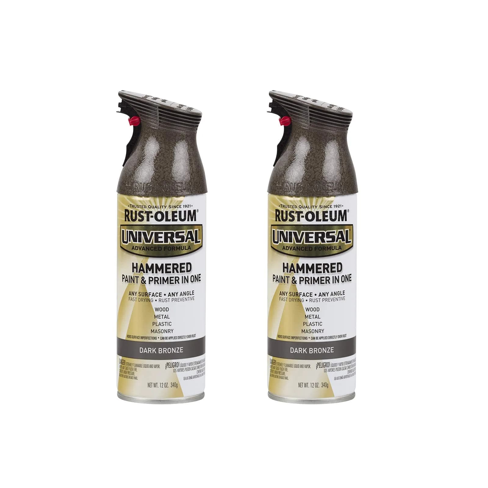 Rust-Oleum Dark Bronze Hammered All Surface Spray Paint, 12 oz (Pack of 2) - main product image