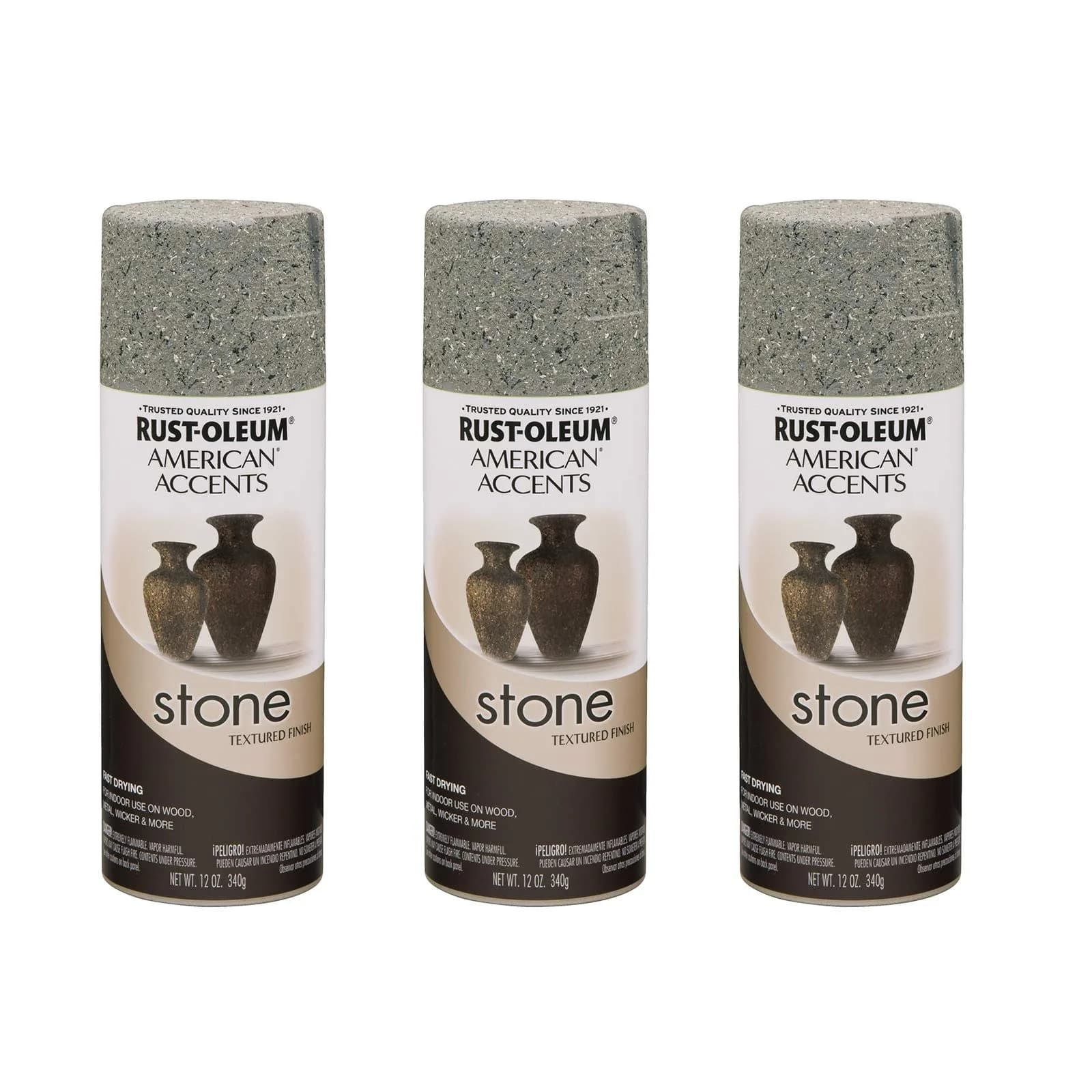 Rust-Oleum Stone Creations Gray Stone Textured Spray Paint, 12 oz (3-Pack) - main product image