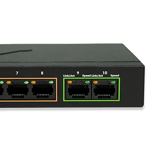 BV-Tech 8-Port PoE+ Gigabit Switch with 2 Gigabit Uplinks, 96W Total Power, NDAA Compliant, 802.3af/at, 30W per Port | High Power, NDAA Compliant thumbnail 4