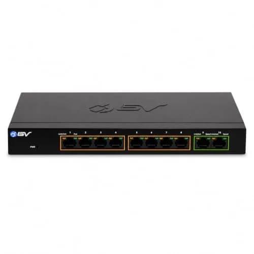 BV-Tech 8-Port PoE+ Gigabit Switch with 2 Gigabit Uplinks, 96W Total Power, NDAA Compliant, 802.3af/at, 30W per Port | High Power, NDAA Compliant thumbnail 2