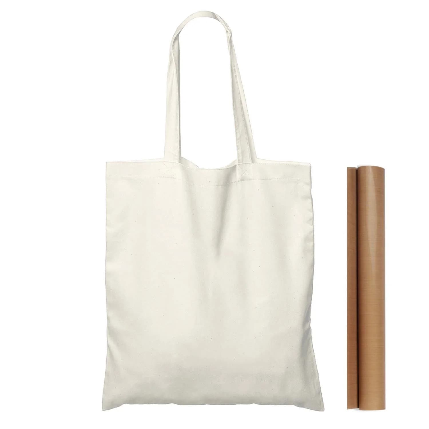 NPBAG 25 Pack 15'' X 16'' Natural Cotton Tote Bags | Lightweight Bulk Cloth Bags with PTFE Sheet