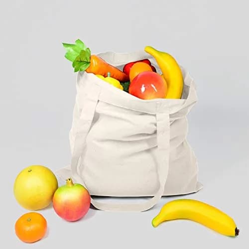 NPBAG 25 Pack 15'' X 16'' Natural Cotton Tote Bags | Lightweight Bulk Cloth Bags with PTFE Sheet thumbnail 4