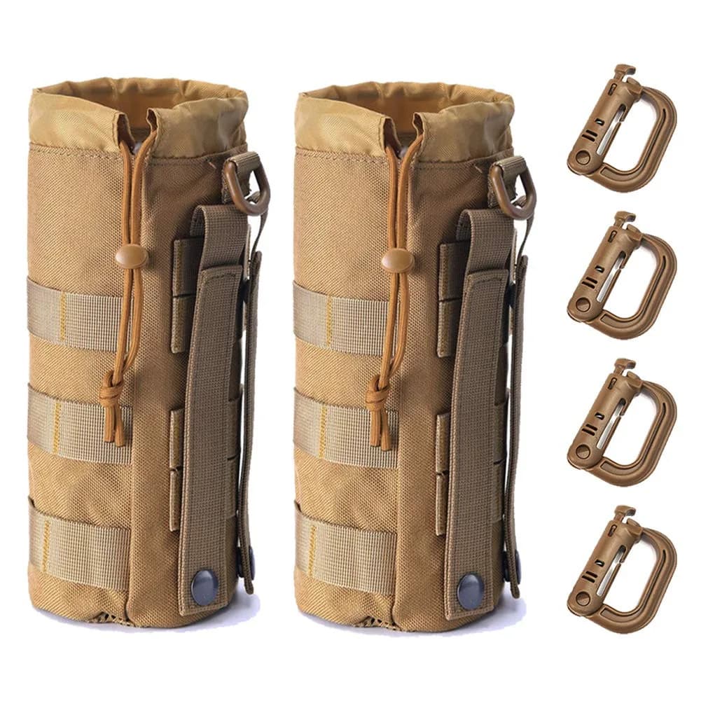 R.SASR Upgraded Tactical Drawstring Molle Water Bottle Holder Pouch 24 cm (9.45 in) | Connects to Molle Gear