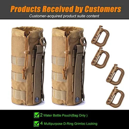 R.SASR Upgraded Tactical Drawstring Molle Water Bottle Holder Pouch 24 cm (9.45 in) | Connects to Molle Gear thumbnail 4