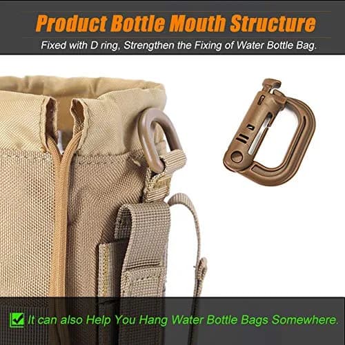 R.SASR Upgraded Tactical Drawstring Molle Water Bottle Holder Pouch 24 cm (9.45 in) | Connects to Molle Gear thumbnail 5