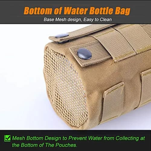 R.SASR Upgraded Tactical Drawstring Molle Water Bottle Holder Pouch 24 cm (9.45 in) | Connects to Molle Gear thumbnail 6