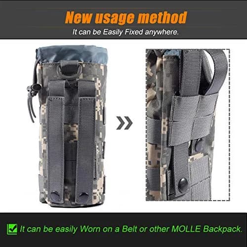 R.SASR Upgraded Tactical Drawstring Molle Water Bottle Holder Pouch 24 cm (9.45 in) | Connects to Molle Gear thumbnail 7