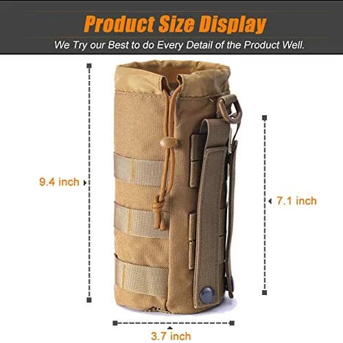 R.SASR Upgraded Tactical Drawstring Molle Water Bottle Holder Pouch 24 cm (9.45 in) | Connects to Molle Gear thumbnail 3