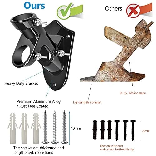 Haoridul Heavy Duty Flag Pole Holder 1" Diameter | Rust-Free Aluminum Mount for Outdoor House & Railing thumbnail 6