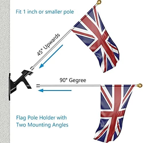 Haoridul Heavy Duty Flag Pole Holder 1" Diameter | Rust-Free Aluminum Mount for Outdoor House & Railing thumbnail 3