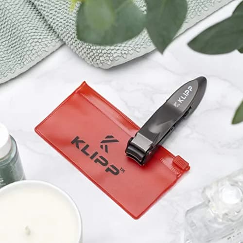 KLIPP Heavy Duty Nail Clippers for Men with Catcher - Stainless Steel, Black | Trim Fingernails & Toenails Effortlessly thumbnail 5