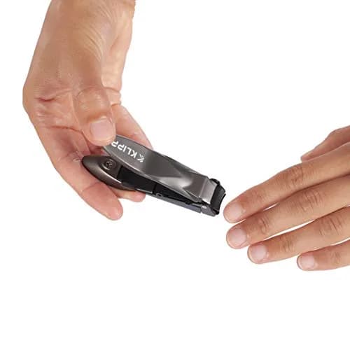 KLIPP Heavy Duty Nail Clippers for Men with Catcher - Stainless Steel, Black | Trim Fingernails & Toenails Effortlessly thumbnail 3