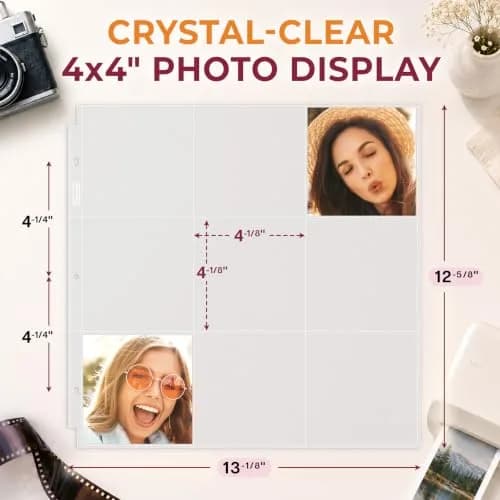 Dunwell 4x4 Photo Sleeves 12x12 | Holds 450 Photos, Archival Quality, 25-Pack thumbnail 3
