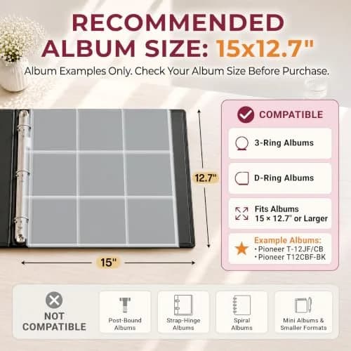 Dunwell 4x4 Photo Sleeves 12x12 | Holds 450 Photos, Archival Quality, 25-Pack thumbnail 4