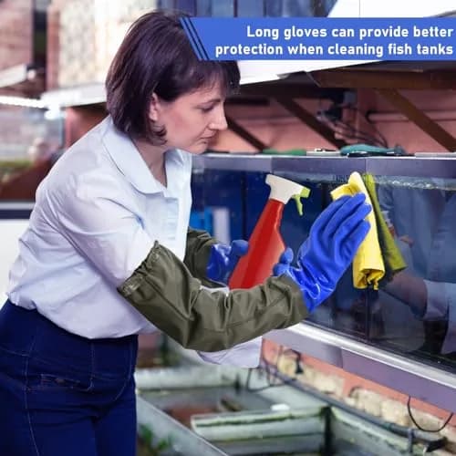 MUMUKE Long Waterproof Gloves 28 inch (71 cm) | Chemical Resistant PVC with Cotton Liner thumbnail 5