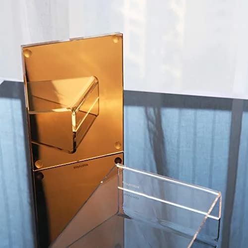 EXPUTRAN Acrylic Calculator with Stand, 12-Digit LCD Display, Solar & Battery Powered | Modern Gold Design thumbnail 3