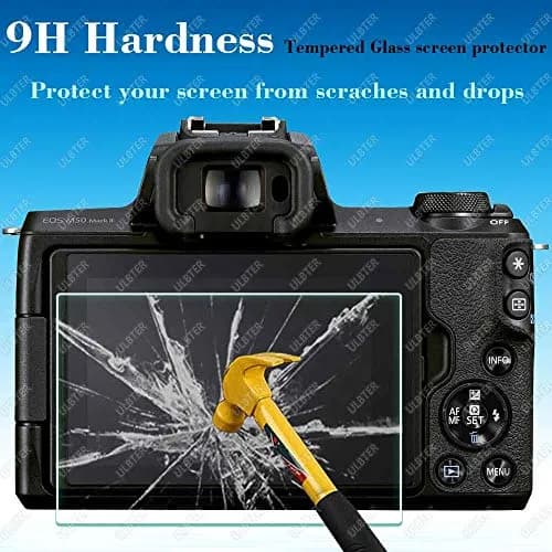 ULBTER Screen Protector for Canon EOS M50 Mark II Camera 3+2 Pack | 9H Tempered Glass HD Clarity thumbnail 3