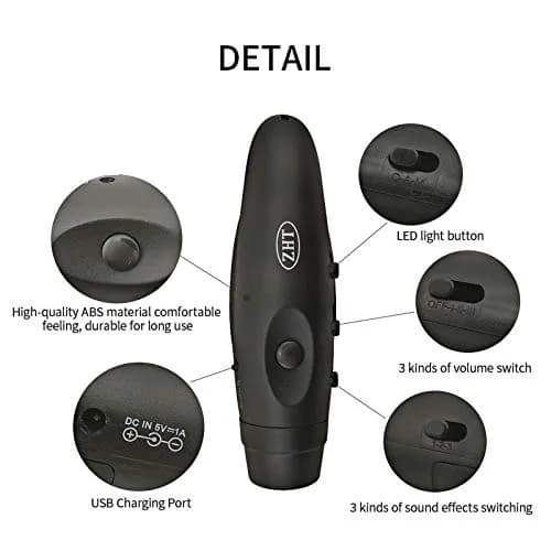 ZHT Electronic Whistle 2-Pack (Black & Yellow) | USB Rechargeable 120dB 3-Tone with Lanyard thumbnail 5