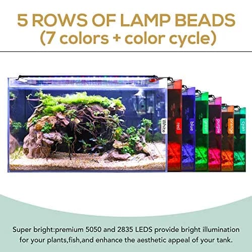 hygger Fish Aquarium LED Light, 14W 24/7 Sunrise-Daylight-Moonlight Mode, Adjustable Timer & Brightness, Extendable Bracket, 7 Colors for Planted Tank thumbnail 6