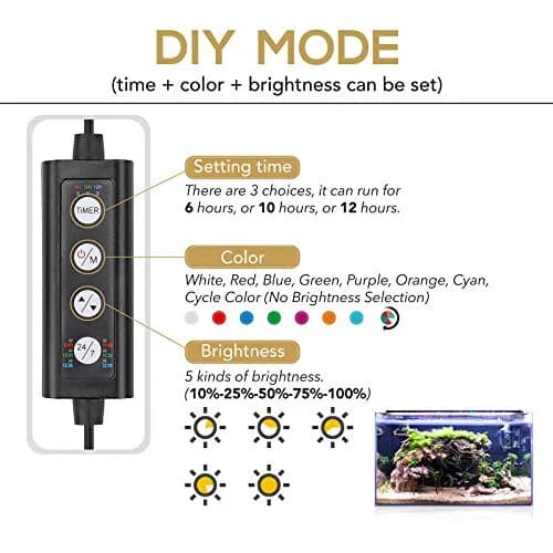 hygger 18W Aquarium LED Light with Adjustable Timer & 7 Colors | 24/7 Sunrise-Daylight-Moonlight Mode thumbnail 4