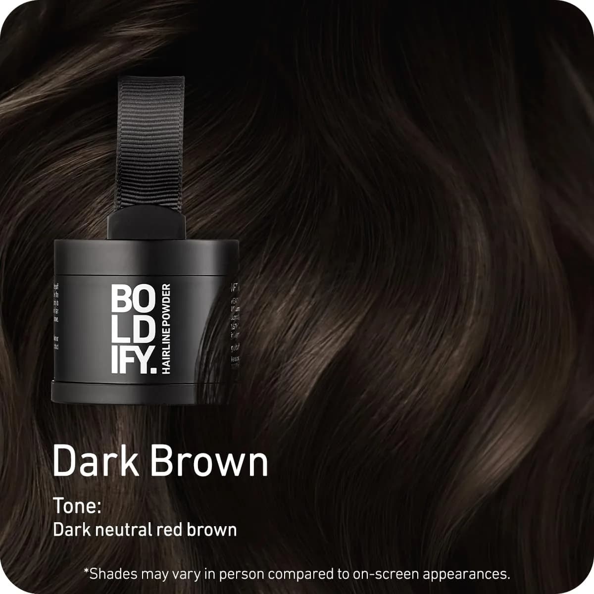 Boldify Hairline Powder Root Touch Up Dark Brown 4g | Instant Gray Coverage for Thinning Hair - view 2