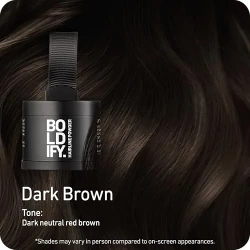 Boldify Hairline Powder Root Touch Up Dark Brown 4g | Instant Gray Coverage for Thinning Hair thumbnail 2
