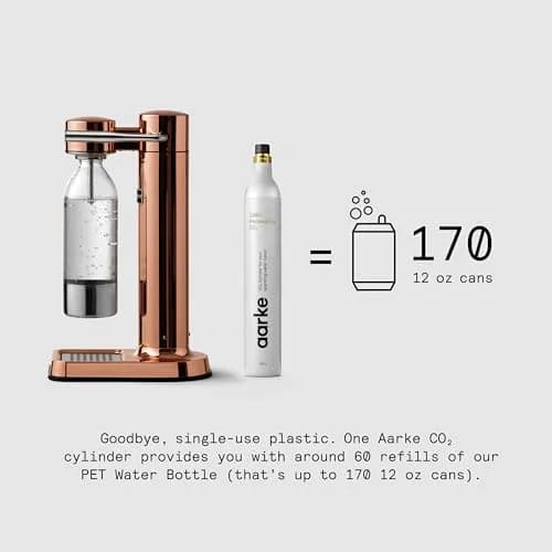 aarke Carbonator 3 - Premium Sparkling Water Maker, Copper | Swedish Design & Stainless Steel Build thumbnail 2