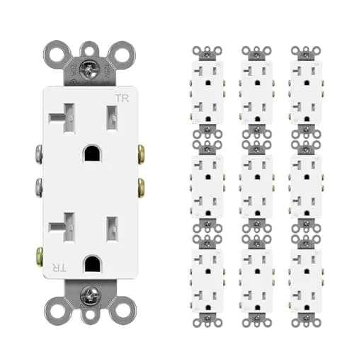 micmi Decorator Receptacle Outlet 20 Amp 125V Grounding UL Listed | Tamper Resistant, Gold Finish thumbnail 1