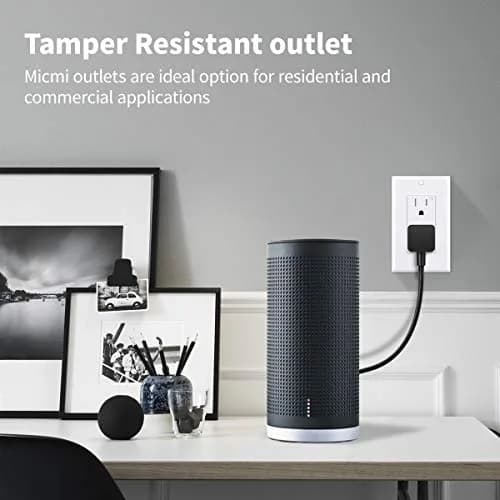 micmi 15A Decorator Receptacle Outlet | Tamper Resistant, Grounding, UL Listed, White thumbnail 7