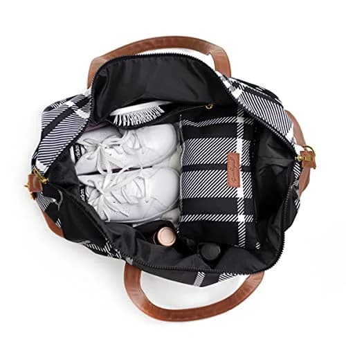 Jadyn Luna Women's Weekender Bag and Travel Duffel, Large 37 Liter Capacity (Plaid) | Durable Polyester & Vegan Leather thumbnail 5