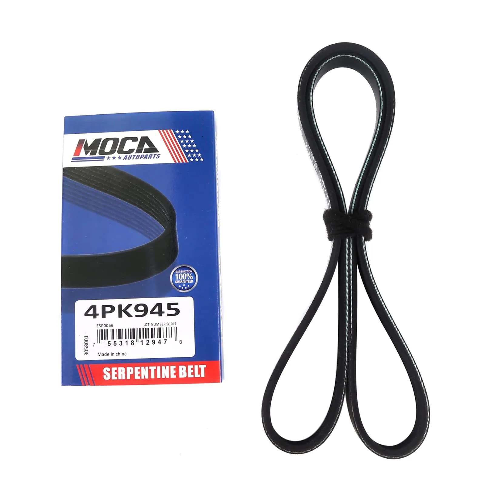 MOCA AUTOPARTS EPDM Serpentine Belt 4PK945 | Premium Replacement for Kia, Infiniti, Nissan, Acura (70-120 chars) - main product image