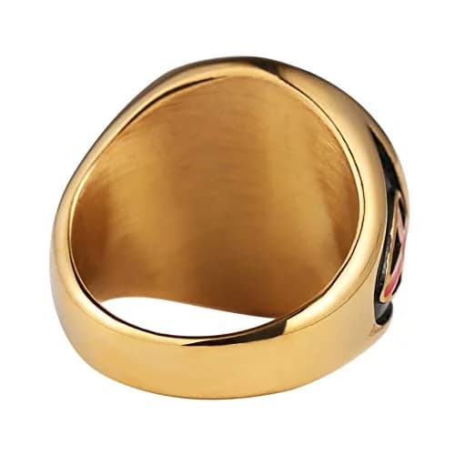 HZMAN Knights Templar Stainless Steel Ring Size 10 Gold | Faith & Strength Symbol thumbnail 5