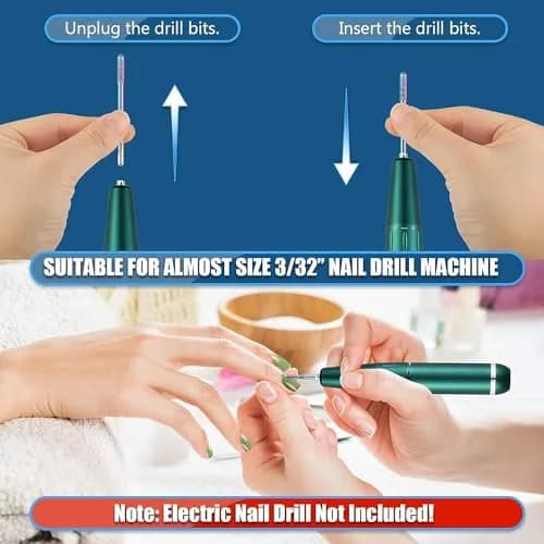 Depvko 21pcs Nail Drill Bits Set - 3/32 Inch Ceramic Electric Nail File thumbnail 4