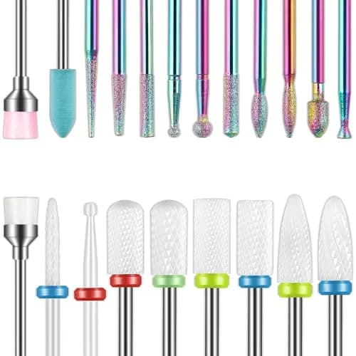 Depvko 21pcs Nail Drill Bits Set - 3/32 Inch Ceramic Electric Nail File thumbnail 1
