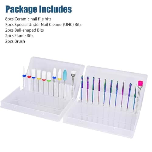 Depvko 21pcs Nail Drill Bits Set - 3/32 Inch Ceramic Electric Nail File thumbnail 7