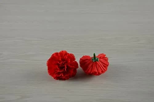 Gusaloo Red Marigold Flower Heads Bulk 50Pcs, Silk Artificial Flowers 5-6cm | Realistic Style for Diwali Home Decor thumbnail 9