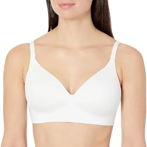 Warner's Blissful Benefits Allover-Smoothing Wireless Longline Bra, Classic White, 36B | Supportive & Comfortable thumbnail 1