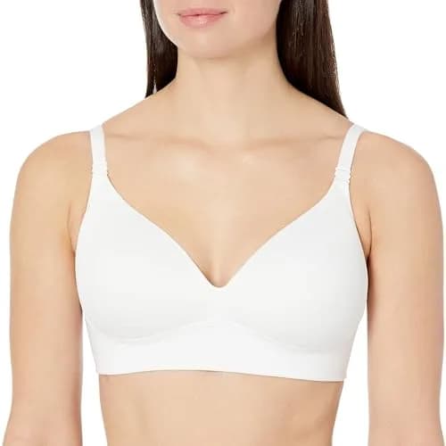 Warner's Blissful Benefits Allover-Smoothing Wireless Longline Bra, Classic White, 36B | Supportive & Comfortable thumbnail 2