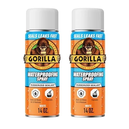 Gorilla Waterproofing Spray White 16 oz (473ml) 2-Pack | Flexible Rubberized Sealant for Leaks thumbnail 1