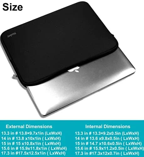 Naukay 14 Inch Laptop Sleeve Case 35.5 cm (14 Inch) | Water-Resistant Neoprene with Smooth Zipper thumbnail 4
