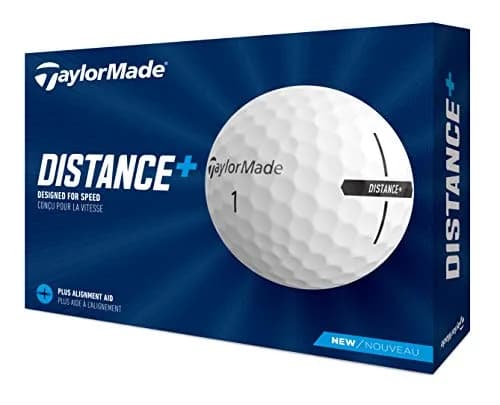 TaylorMade Distance+ Golf Balls 2021, White, 12 Balls (40mm) — White