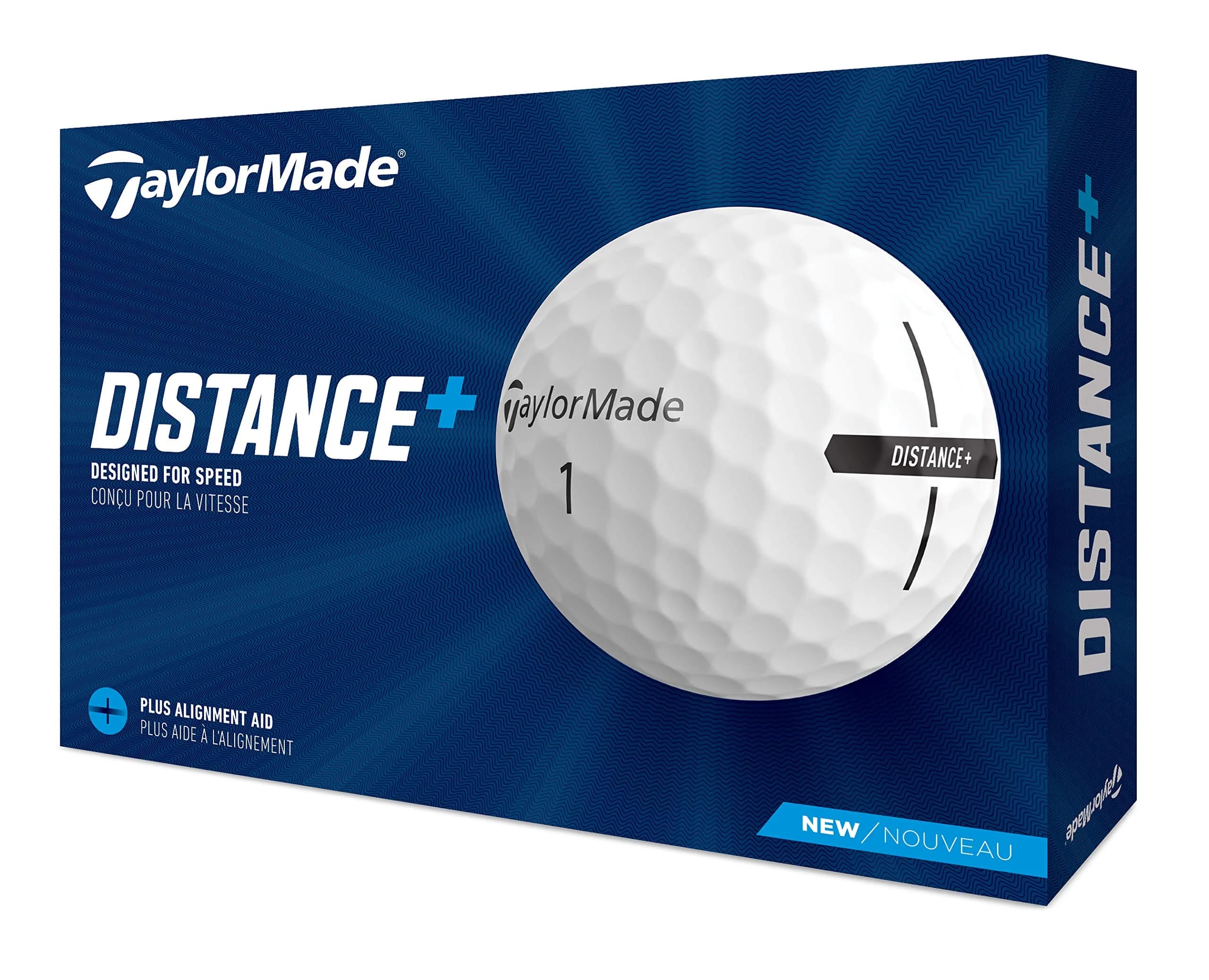 TaylorMade Distance+ Golf Balls 2021, White, 12 Balls (40mm)