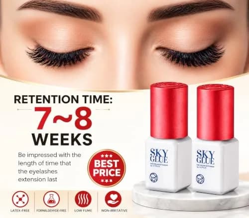 TUBeauty Sky Glue S+ Eyelash Extension Adhesive 5ml (0.17 Fl Oz) x 2 Bottles | Professional Black Bonding Glue for Individual Lashes, 1-2s Fast Drying thumbnail 4