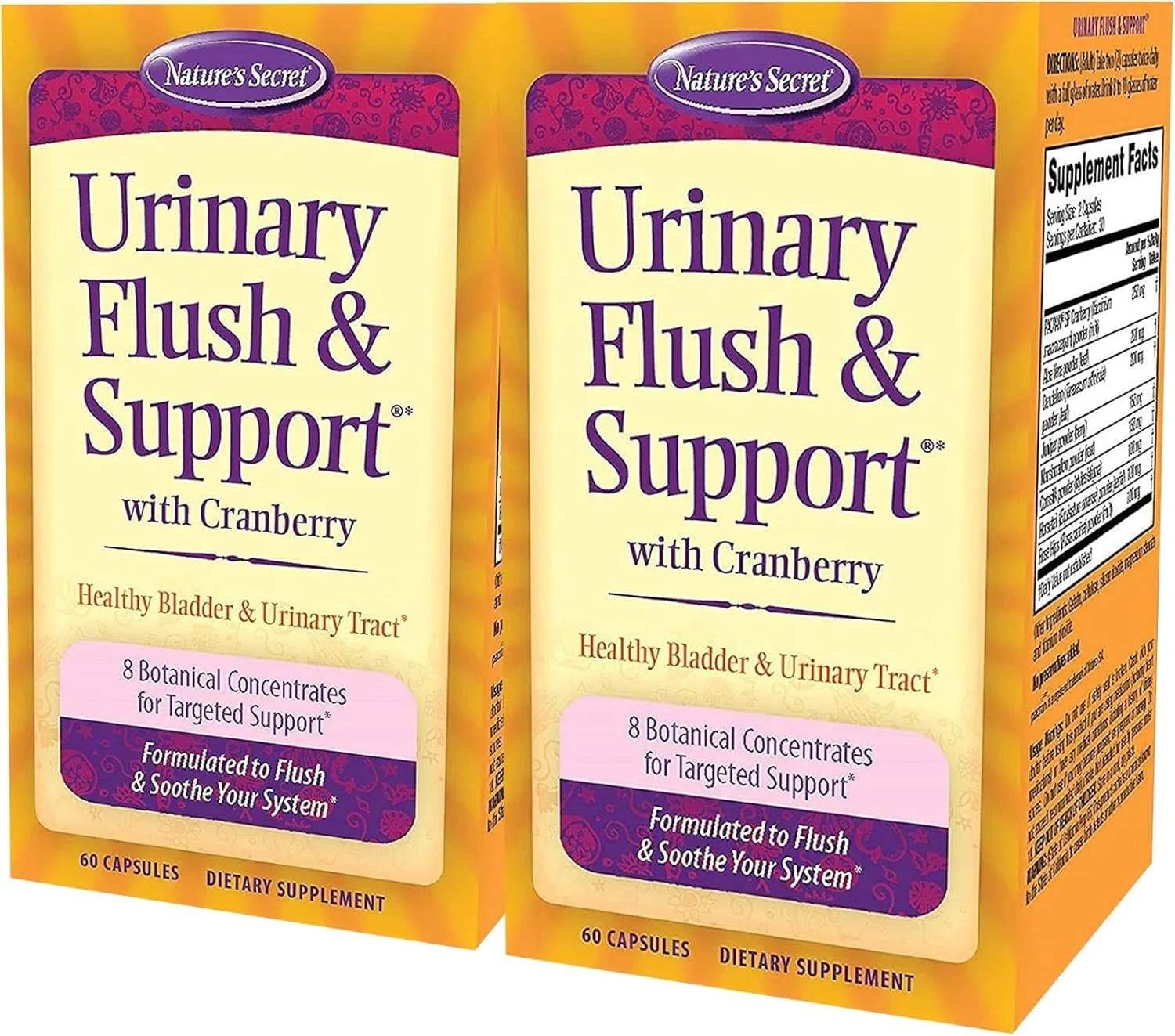 Nature's Secret Urinary Flush & Support Capsules 60 Count | Cranberry & Botanical Blend for Urinary Wellness - main product image