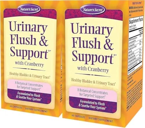 Nature's Secret Urinary Flush & Support Capsules 60 Count | Cranberry & Botanical Blend for Urinary Wellness thumbnail 1