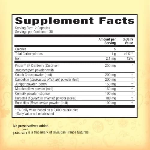 Nature's Secret Urinary Flush & Support Capsules 60 Count | Cranberry & Botanical Blend for Urinary Wellness thumbnail 2